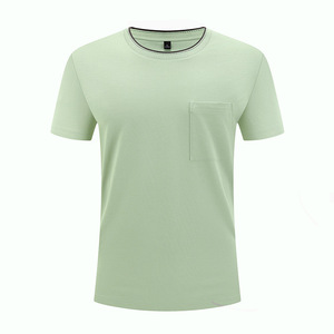 T-Shirt Short Sleeve Solid Color Cotton 51-70% For Leisure Wear - Product Image 2