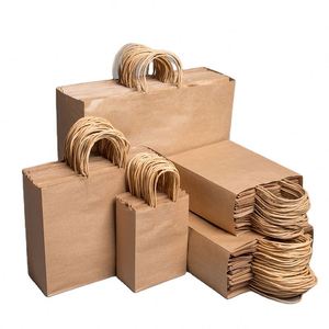 ถุงกระดาษคราฟท์สีน้ำตาลสำหรับใส่ของกลับบ้าน/ของขวัญ/ช้อปปิ้ง ปี 2026 รุ่นใหม่ RC เป็นมิตรกับสิ่งแวดล้อม ผลิตจากวัสดุรีไซเคิล สีดำขาว สำหรับบรรจุภัณฑ์อาหาร - Product Image 4