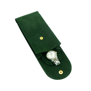 Bolsa de terciopelo personalizada con logo impreso para relojes, embalaje de joyería de gamuza con almohadilla de inserción para exhibición - Product Image 3