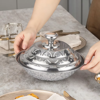 Nouveau Plateau Buffet Hôtelier Africain Anti-Rouille en Acier Inoxydable 410, Plateaux en Acier Inoxydable avec Couvercle pour Bain-Marie