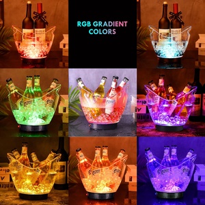 4 Lít Tùy Chỉnh Rượu Sâm Banh Bia Xô Nhựa RGB <span class=keywords><strong>LED</strong></span> Xô Đá Với Ánh Sáng Cho Hộp Đêm Bar Đảng Chai Rượu Vang - Product Image 5