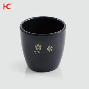 Kunden spezifische schwarze Tasse im japanischen Stil MS531 3-Zoll-Super-Melamin-Tablett Leichte Geschirr teller zur Herstellung von farbiger Ware