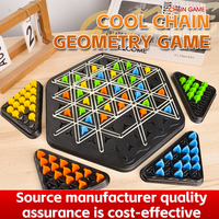 Juego de Ajedrez Triangular HTL con Bandas Elásticas, Tablero Geométrico, Rompecabezas de Estrategia, Razonamiento Espacial, Juguete Familiar de Mesa para 2-4 Jugadores