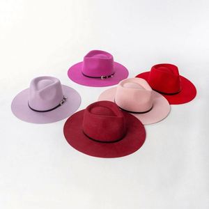 Sombrero de Vaquero Clásico Personalizado al por Mayor, Sombrero de Fieltro Liso de Color Sólido para Hombre Adulto, Sombreros Fedora Estilo Western - Product Image 2