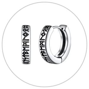 Boucles <span class=keywords><strong>d</strong></span>'oreilles hommes <span class=keywords><strong>Viking</strong></span> rune personnalité style anneau en acier inoxydable étanche boucles <span class=keywords><strong>d</strong></span>'oreilles pour hommes boucles <span class=keywords><strong>d</strong></span>'oreilles huile noire pour hommes - Product Image 4
