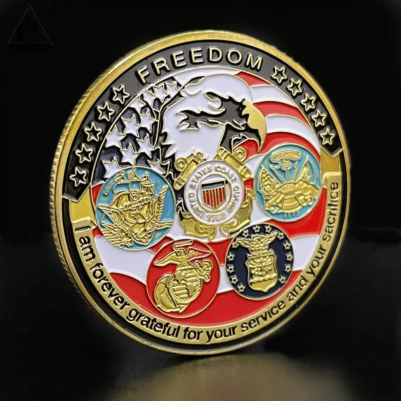 Marine Corps Coleção Presente Lembrança US Free Eagle Totem Challenge Coin Moedas Colecionáveis Personalizadas