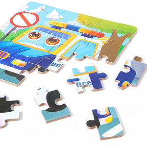 24 pezzi Montessori <span class=keywords><strong>puzzle</strong></span> in legno classico giocattoli di iniziazione per bambini e bambini educativi per bambini e bambine - Product Image 3