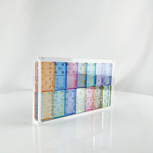 <span class=keywords><strong>Domino</strong></span> en acrylique personnalisé avec boîte de rangement en acrylique transparent Double Six dominos Décoration intérieure 28 pièces Lucite Mini Dominos Set - Product Image 2
