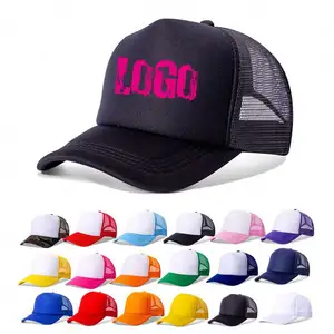 Wholesale Adjustable Youth Plain Foam Mesh Cap Custom Logo Blank 5 Hat Ladies Cartoon 7 Panel Trucker Hats