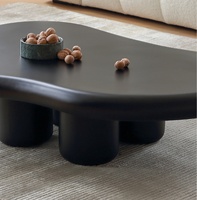 Table basse moderne Cloud, style nordique irrégulier, table centrale noire mate pour salon, mobilier design minimaliste