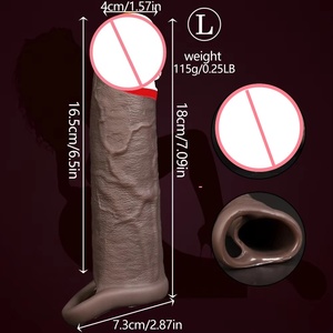 Préservatif masculin en silicone liquide, dispositif d'amélioration masculine en matière douce, produit pour adultes épaissi et allongé, jouet masculin - Product Image 4