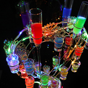 ที่วางแก้วรูปหัวใจเรืองแสง LED พร้อมข้อความ 1314 520 สุขสันต์วันเกิด สำหรับบาร์ คาราโอเกะ ไนท์คลับ งานเลี้ยงค็อกเทล ตกแต่งวันเกิด - Product Image 2