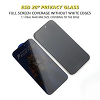 Protection d'écran anti-espion pour iPhone 16, iPhone 15, iPhone 15 Pro – Verre trempé anti-rayures compatible avec les coques
