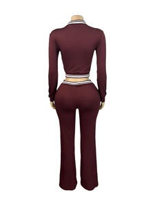 Completo Sportivo da Donna Due Pezzi di Alta Qualità con Zip, Vita Alta, Pantaloni a Gamba Larga con Coulisse, Versatile per l'Inverno e l'Uso Quotidiano - Product Image 6