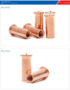 Tuercas de Soldadura de Cobre Plateado <span class=keywords><strong>M5</strong></span> M6, Cabeza Plana, Una Sola Punto de Soldadura, Tuerca de Manguito con Perno de Rosca Interna, Tornillo Soldado, Remache - Product Image 6