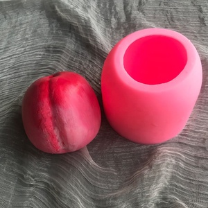 Forma de Silicone em Forma de Pêssego 3D para Bolos, Grau Alimentício, 7.4x6.5cm para Assar Mousse, DIY Chocolate, Fondant, Artesanato em Açúcar, Sobremesa Francesa - Product Image 1