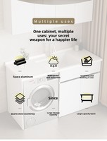 Meuble de cuisine et de salle de bain moderne, étanche et résistant à l'humidité, combinaison évier et coiffeuse pour projets hôteliers