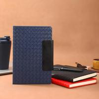 Carnet en PU tissé avec boucle magnétique, couverture rigide personnalisée en relief, carnet de notes vintage pour les réunions d'affaires quotidiennes
