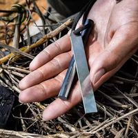Allume-feu en acier rapide, outil d'allumage tactique classique noir durable pour la chasse, la survie en extérieur et la sécurité