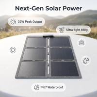Panneau solaire pliable en perovskite 30W, chargeur solaire double Type-C PD 18W, cadeau de Noël, cadeau pour le camping, le jardin
