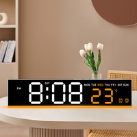 Réveil électronique multifonctionnel, veilleuse, lumière d'ambiance, calendrier perpétuel, phase de lune, thermomètre, design moderne et minimaliste