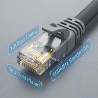 KABEL Patch Ethernet Cat6a HEADWAY Kecepatan Tinggi 10Gbps UTP Kabel Jaringan Abu-abu PVC RJ45 untuk Pusat Data