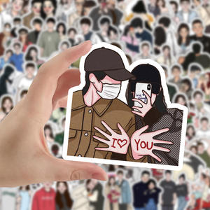 61 pz/borsa di foto di coppie di cartoni animati adesivi impermeabili adesivi da diario in vinile per Laptop Scrapbook decorazione da parete adesivi per amanti - Product Image 2