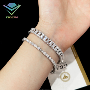 925 Sterling Sliver 18k Gold Plated VVS D Color Moissanite Emerald Cut Pass Diamond Tester GRA Certificate Tennis <b>Bracelet</b> Gift - Product Image 6