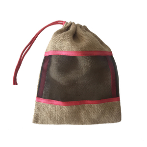 Túi Hạt Dẻ Dây Rút Bằng Vải Đay Tự Nhiên Cá Nhân Hóa Cửa Sổ Lưới - Product Image 2