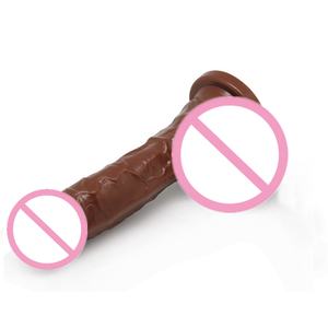 Gros gode sexy super épais, énorme, long avec ventouse, brun, pour la masturbation féminine - Product Image 1