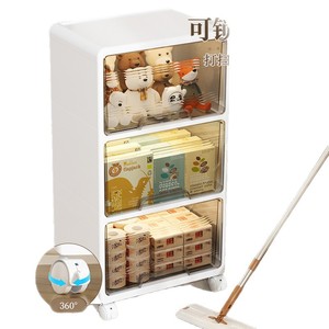 Toys Organizer Storage Cabinet Rectangle Wall Mounted Type 3 Layers For Kids Room With Transparent Doors - Product Image 5