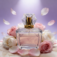 Emballage cosmétique personnalisé, flacon de parfum de luxe en verre vide de 80 ml avec pulvérisateur à pompe, impression sérigraphique, forme plate, service OEM/ODM