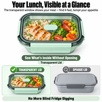 Boîte à lunch pliable en silicone avec couvercle transparent, pliable à plat, sans BPA, approuvée par la FDA, anti-fuite, compatible micro-ondes, récipient alimentaire