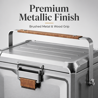 Boîte isotherme en alliage d'aluminium de 20 L avec poignée et boucle de verrouillage pour maintien de température multiple