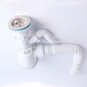 Grifo <span class=keywords><strong>Flexible</strong></span> personalizado para fregadero de cocina, tubería de drenaje de agua de acero para baño, Plástico - Product Image 2