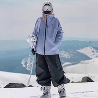 Pantalon de ski unisexe en tissu T400, imperméable, coupe-vent, résistant à l'abrasion, pantalon de snowboard ample, pantalon de jogging d'extérieur