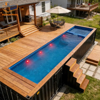 Villa de luxe en bord de mer avec jacuzzi de 40 pieds, grand spa de nage en fibre de verre de 20 pieds, piscine hors sol résistante aux UV