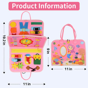 Zhorya Montessori บอร์ดทางการศึกษา, ของเล่นฝึกทักษะทางประสาทสัมผัสแบบพับได้สำหรับเด็กวัยหัดเดิน - Product Image 2