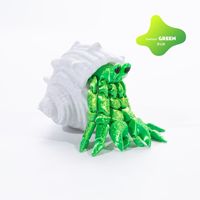 Model Cangkang Kepiting Berartikulasi Cetak 3D dengan Sendi yang Dapat Digerakkan, Ornamen Kreatif Keren untuk Meja, Dekorasi Ruangan Rumah yang Menyenangkan, Kerajinan Seni