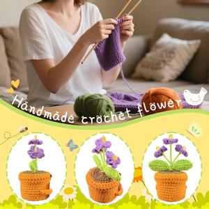 Crochet Potted Flower Mother's Day Emotion Card Thank You for Mama's Nurturing Home Bedroom Cute Personified Plant <b>Decoration</b> - Product Image 4