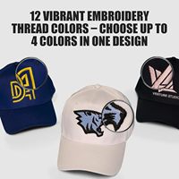 Casquette de baseball unisexe à 6 panneaux, personnalisée et brodée par GotPrint, réglable avec fermeture à boucle, 100% coton, lavage à la main uniquement