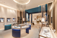 Boutique de bijoux sur mesure, design de magasin de bijoux 3D, aménagement de magasin de montres et de bijoux, vitrines pour bijoux en or