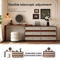 Table de toilette d'angle rétro française en bois massif pour chambre à coucher