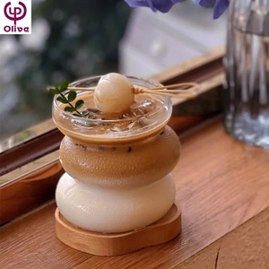 Duy nhất sữa cà phê rõ ràng Jug Espresso Glass đo cup với gỗ xử lý nhà bếp đo Mug uống cup Cung cấp lazzy cốc cà phê - Product Image 3