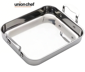 <span class=keywords><strong>Plat</strong></span> <span class=keywords><strong>à</strong></span> <span class=keywords><strong>gratin</strong></span> carré en acier inoxydable triple épaisseur, sans PFOA, écologique, compatible lave-vaisselle, pour une cuisson plus saine - Product Image 1