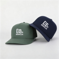 Casquette de baseball unisexe 5 panneaux en polyester respirant, imperméable et à séchage rapide, avec logo personnalisé, ajustable et performante