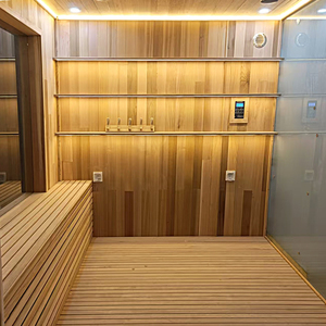 Sauna combiné avancé pour l'extérieur, 6 personnes, <span class=keywords><strong>poêle</strong></span> à granulés, sauna à chaleur sèche avec salon de sauna pour une utilisation de luxe dans le jardin - Product Image 5