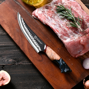 热卖大马士革钢刀片日本圆角刀5.5英寸超锋利树脂手柄厨房刀 - Product Image 6