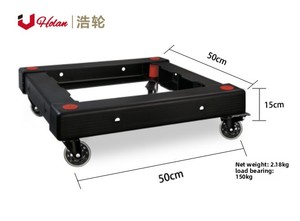 Orange Plastic Platform Cart <b>with</b> Four <b>Wheels</b> Movable <b>Storage</b> <b>Trolley</b> for Household Use - Product Image 6