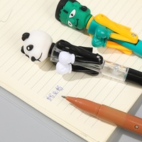 Robot pena tinju hadiah Halloween pena baru keren lucu dengan lengan pukulan dan tombol renyah suara 1mm pulpen menulis mulus